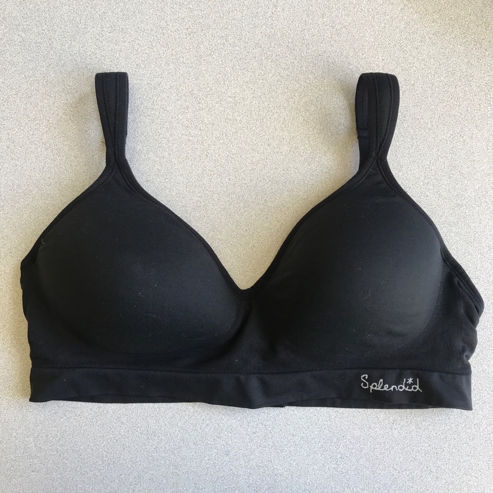 Splendid Seamless Wireless Black Bra Large